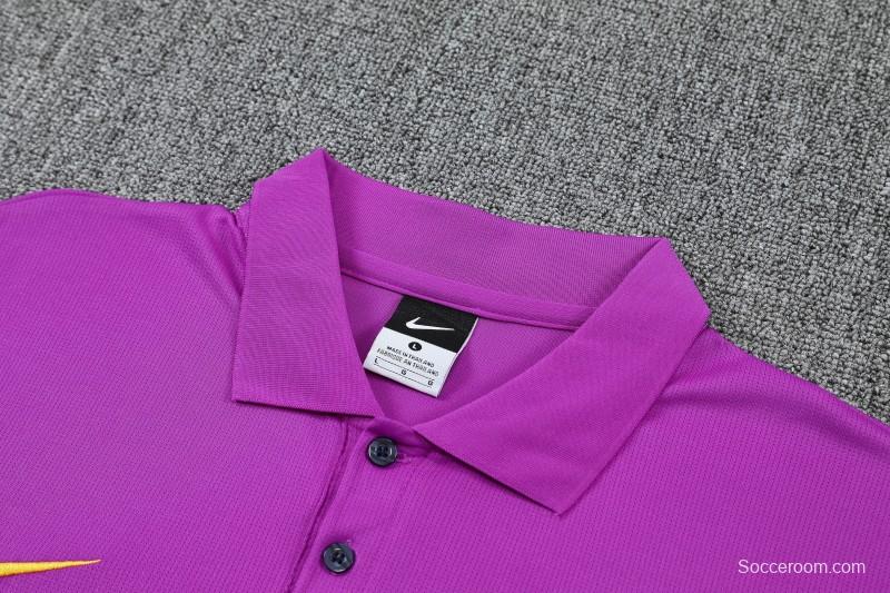 26/27 Barcelona  Purple  Polo Training Shirt + Navy Blue Long Pants Tracksuit