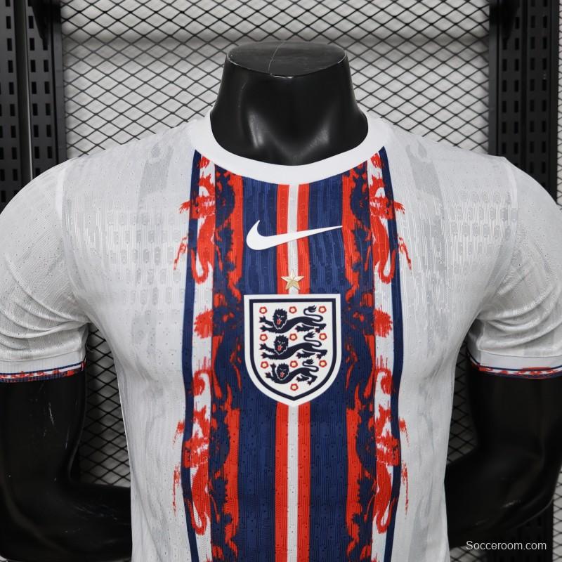 Player Version 2026 England White Blue Red Lion Totem Special Edition Jersey
