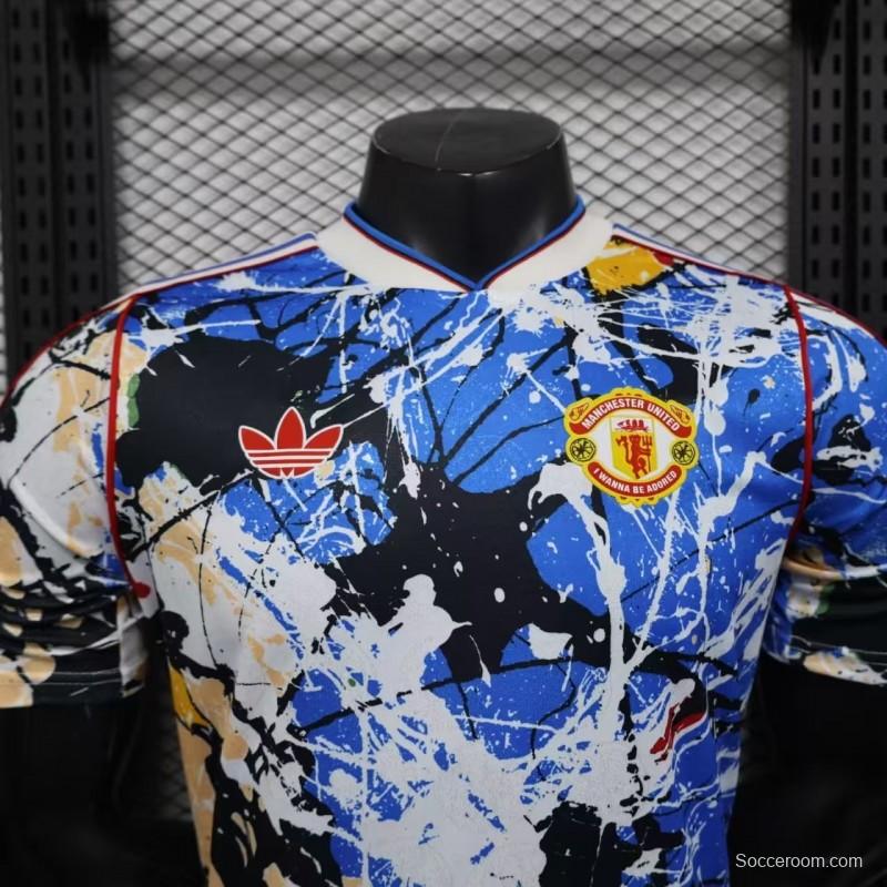 Player Version 26/27 Manchester United Multicolor Paint Splash Art Special Edition Jersey