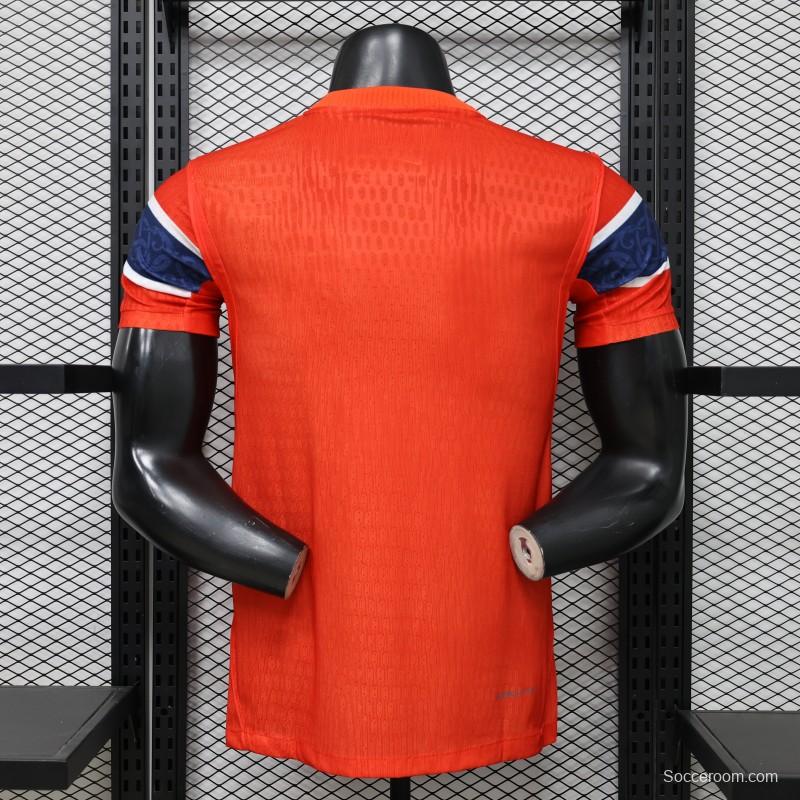 Player Version 2026 Norway Red & Blue with Flag Cross Pattern Home Jersey