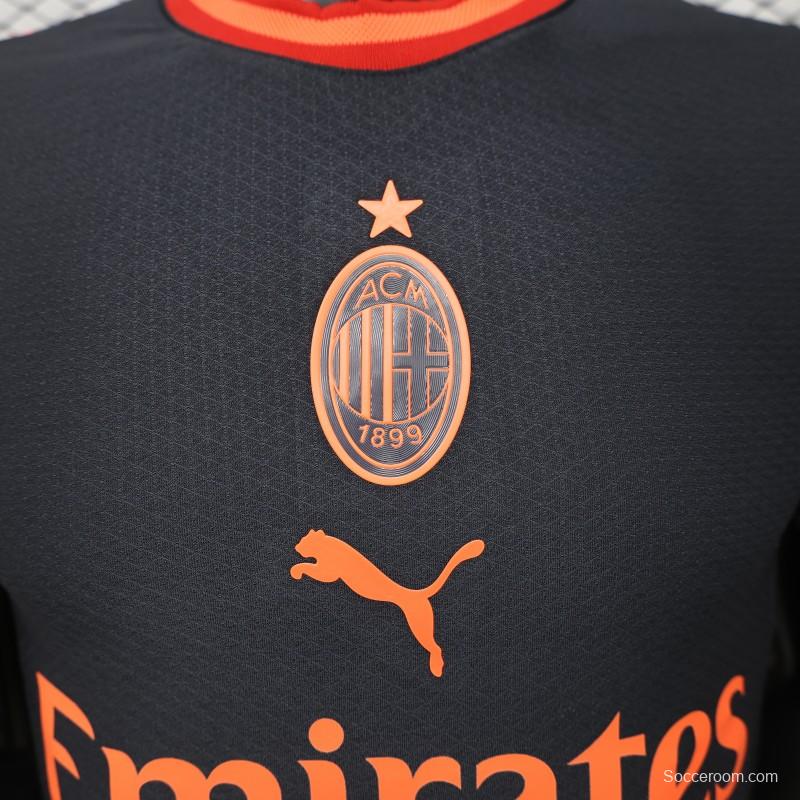 Player Version 26/27 AC Milan Away Navy Blue with Copper Orange Accents Jersey