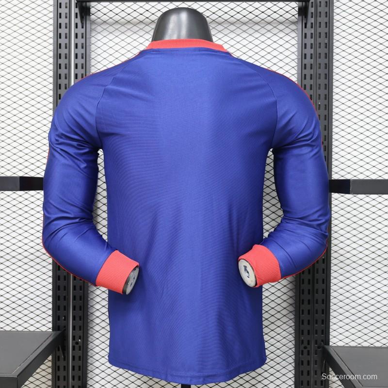 Player Version 26/27 Newcastle United Blue 1990 Vintage Remake  Long Sleeve Away Jersey