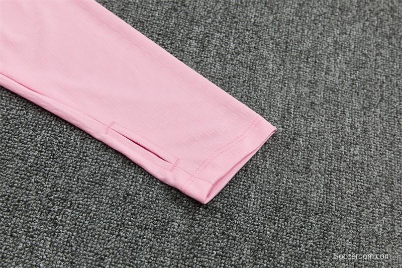 2026 Inter Miami CF Pink  Half Zipper Jacket Tracksuit + Black Long Pants