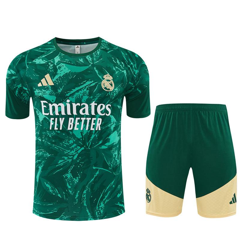 2026 Real Madrid Green Camouflage  Short Sleeve+Soccer Shorts