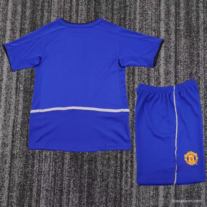 Retro Kids 02/03 Manchester United Blue Third Jersey