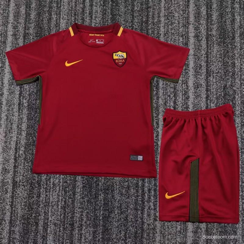 Retro 17/18 Kids AS Roma Home Jersey