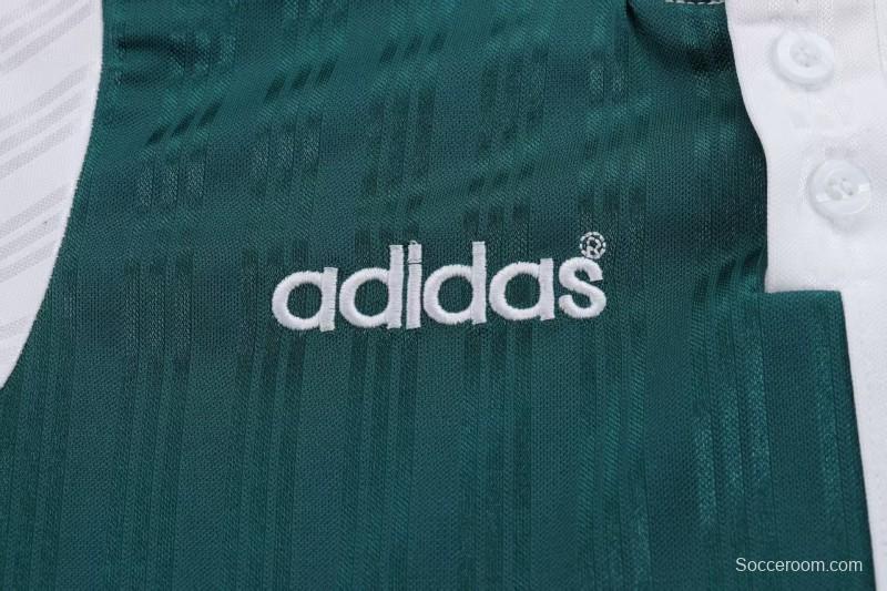 Retro 1995/96 Kids Liverpool White & Green Away Jersey