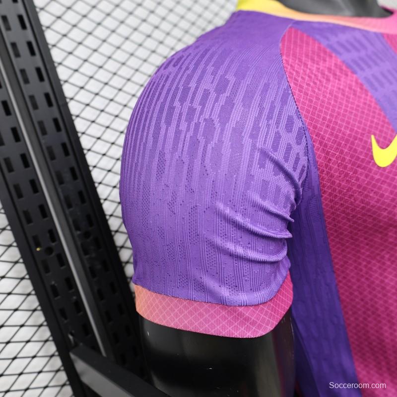 Player Version 26/27 FC Barcelona Third Purple Pink Yellow Stripe  Jersey