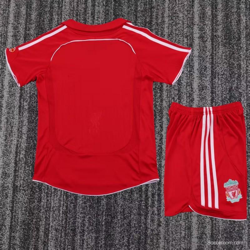 Retro Kids 06/08 Liverpool Red Home Jersey