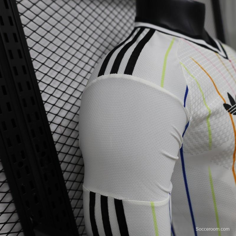 Player Version 2026 Japan Special Edition White with Rainbow  Pinstripe Long Sleeve Jersey