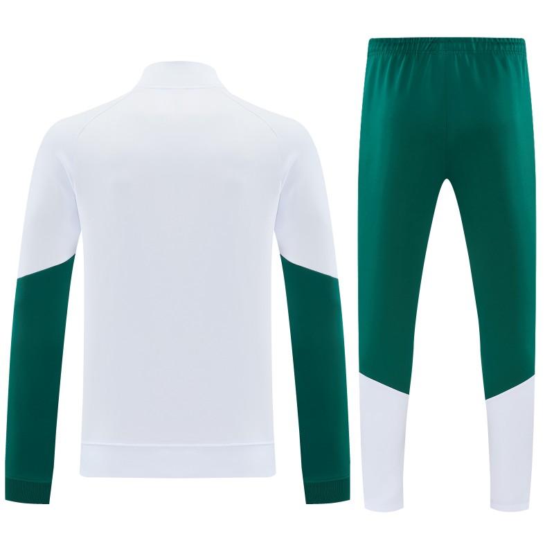 26/27 Italy White & Green Full Zipper Jacket Tracksuit + Long Pants