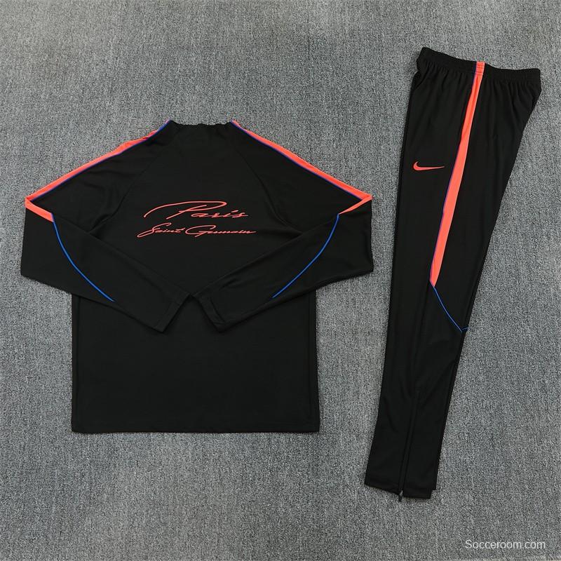 Player Version 26/27 Paris Black Half Zipper Jacket+Long Pants