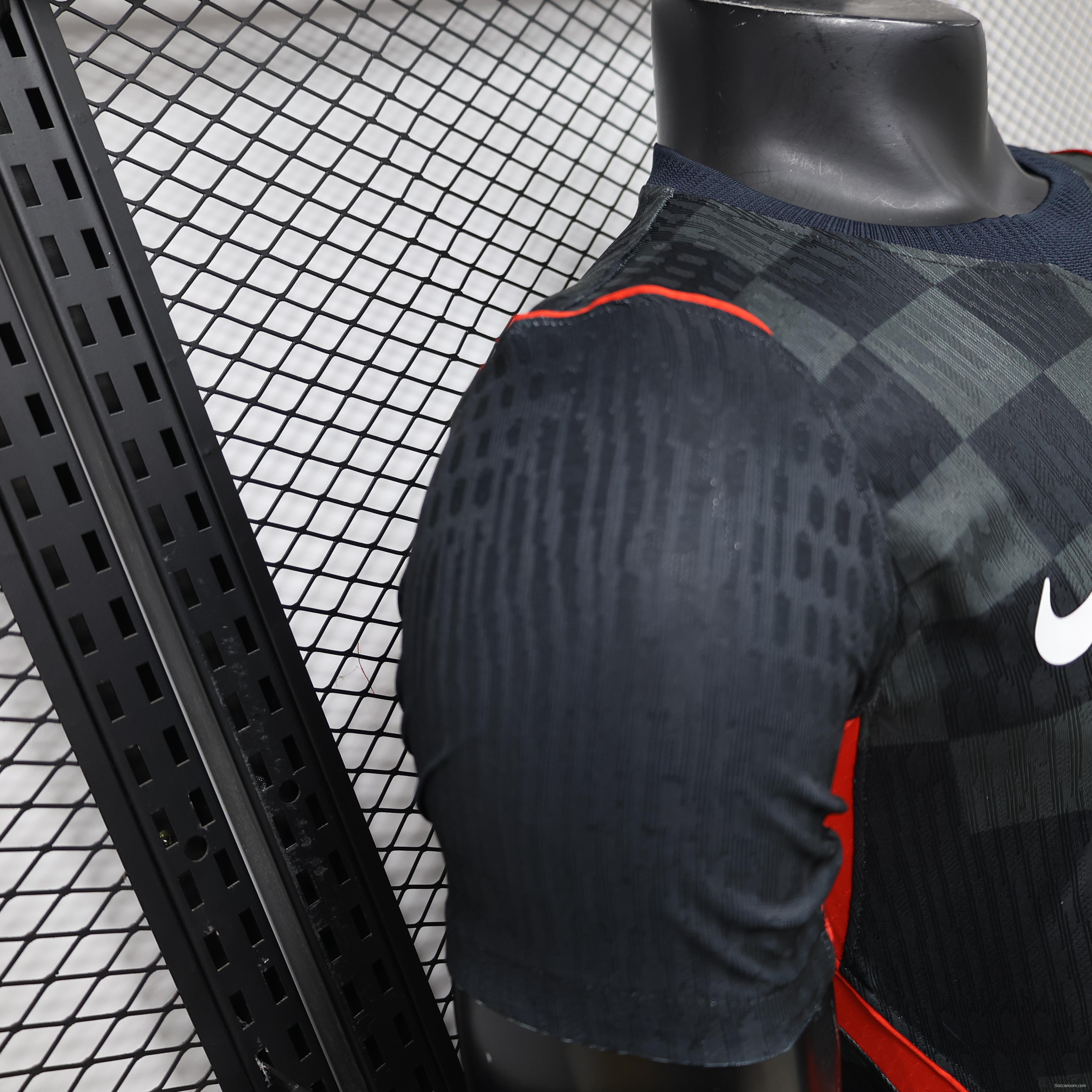 Player Version 2026 Croatia Dark Black with Dark Checkered Pattern Jersey