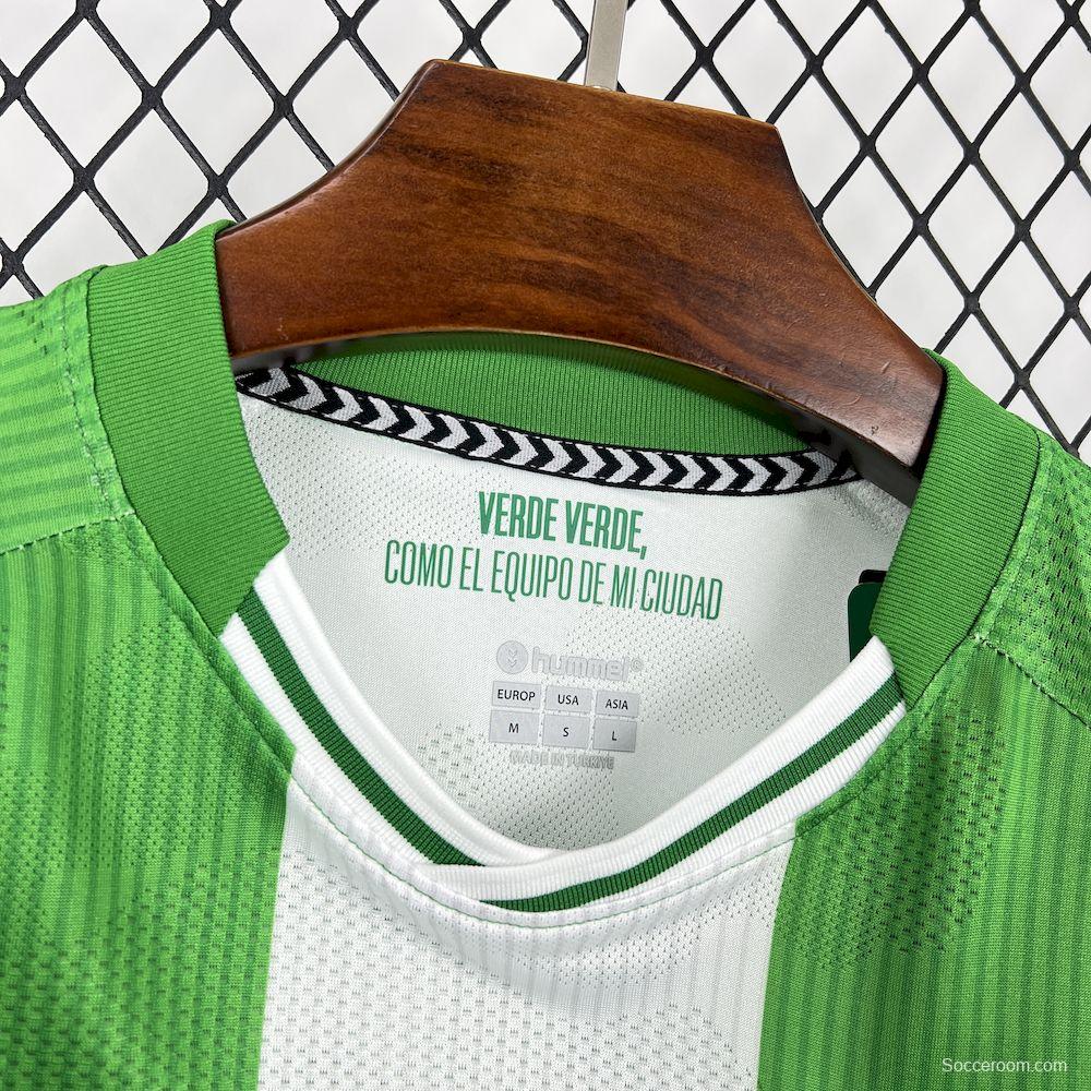 2025/26 Mens Real Betis Home Long Sleeve Jersey