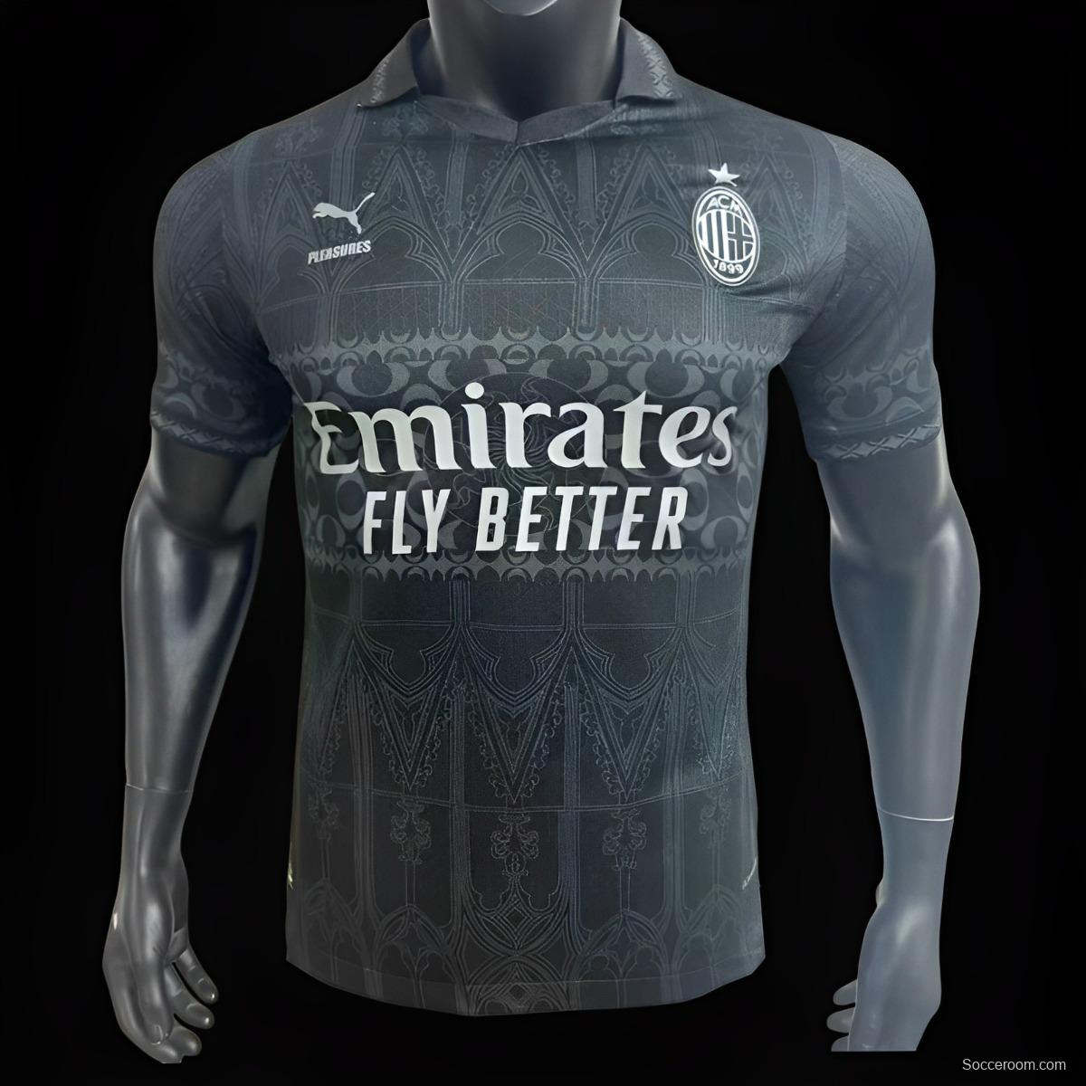 Player Version AC Milan x PLEASURES Forth Black Jersey