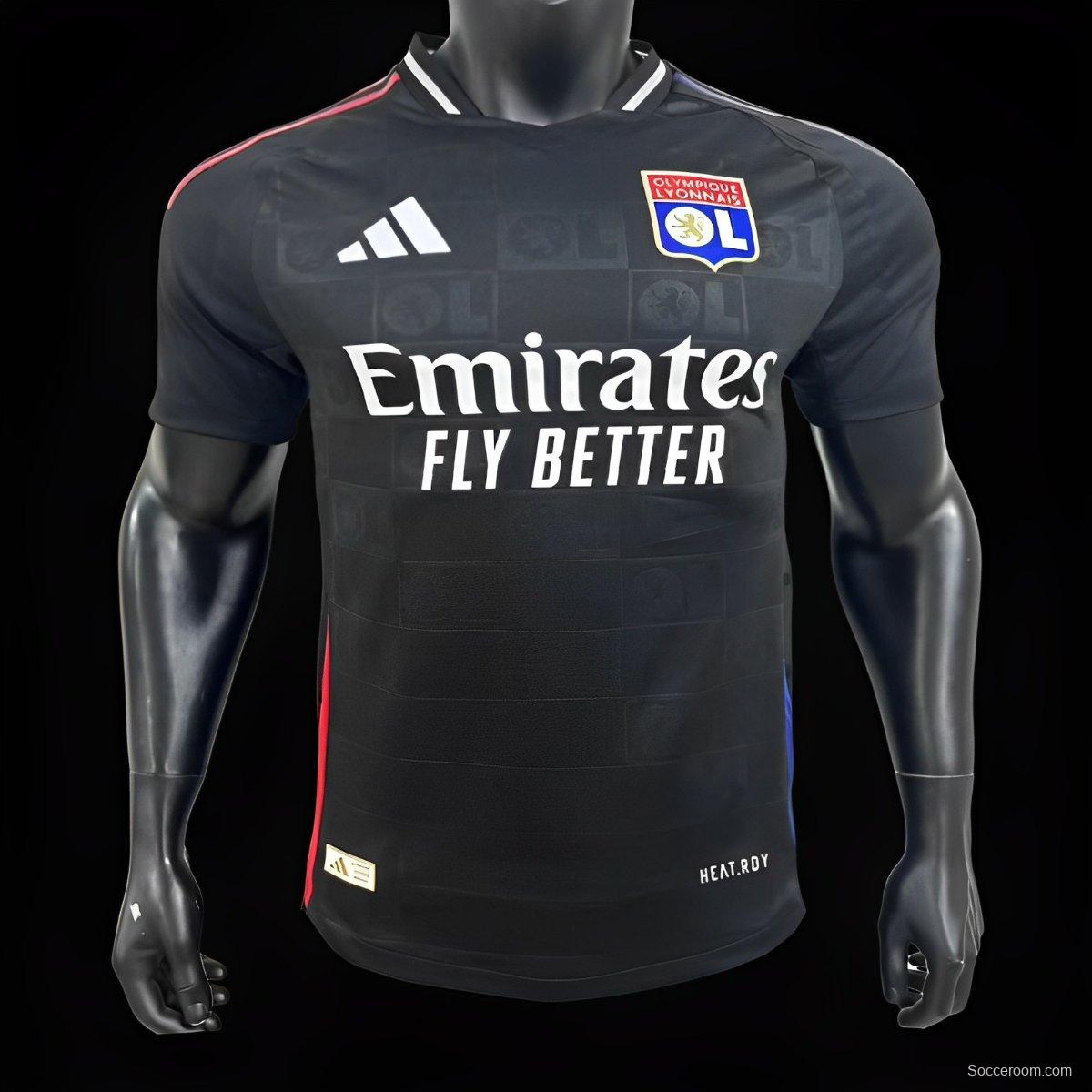 Player Version 24/25 Olympique Lyonnais Away Black Jersey