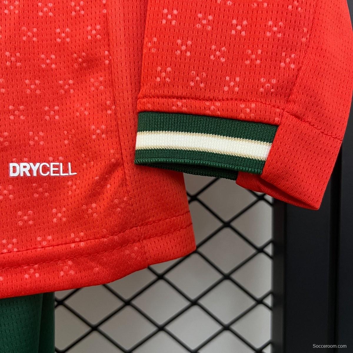 2025 Kids Portugal Home Long Sleeve Jersey