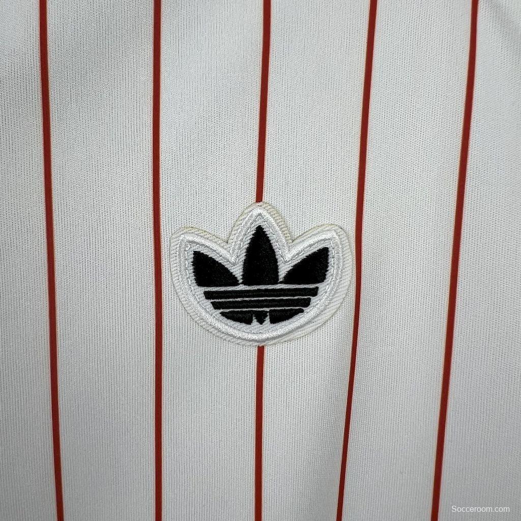 25/26 Benfica Adidas Original White with Red Pinstripes Jersey