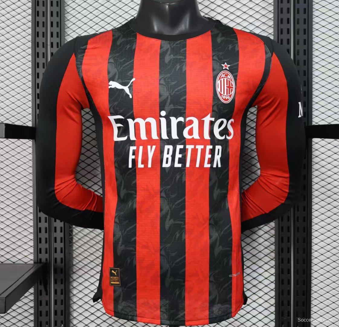 Player Version 25/26 AC Milan Home Long Sleeve Jersey