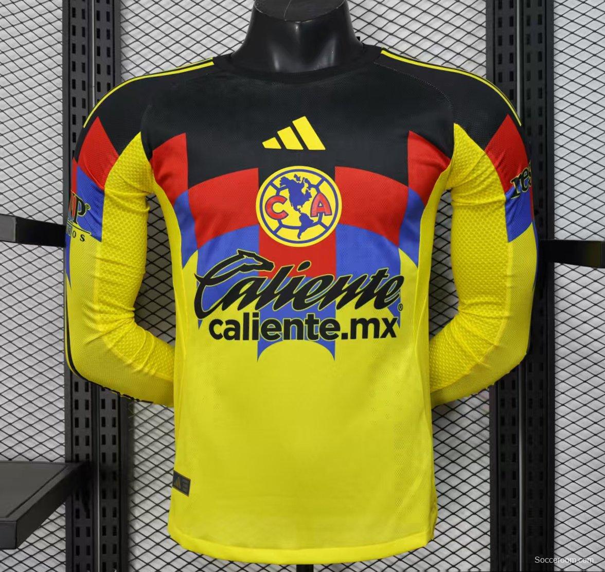 Player Version 25/26 Club America Home Long Sleeve Jersey
