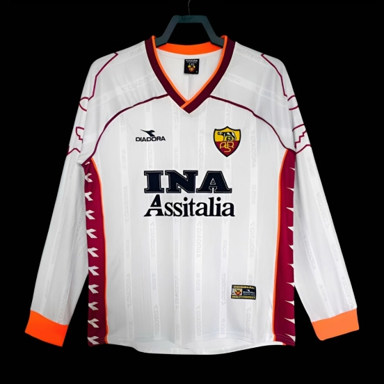 Retro 98/99 Roma Away White Long Sleeve Jersey