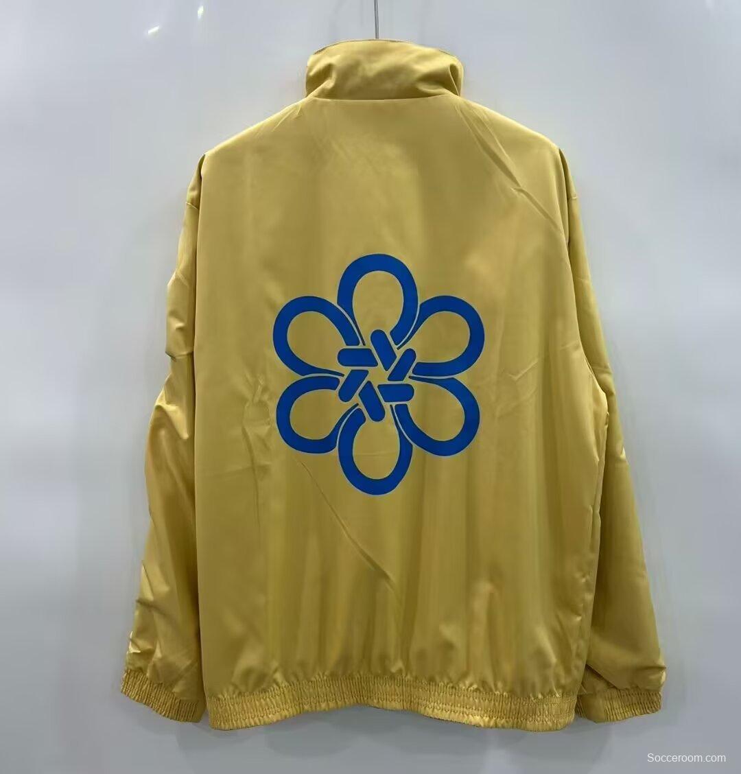 25/26 Real Madrid Golden/Blue Full Zipper Windbreaker