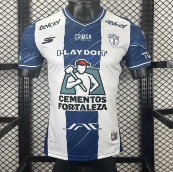 Player Version 25/26 CF Pachuca White & Blue Vertical Stripes Home Jersey