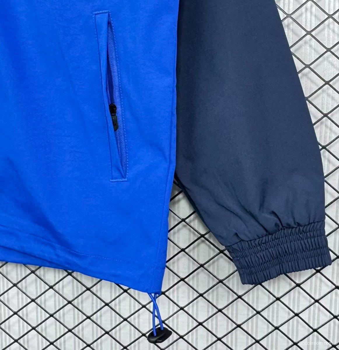 Retro 89/90 Napoli Blue/Black Full Zipper Windbreaker