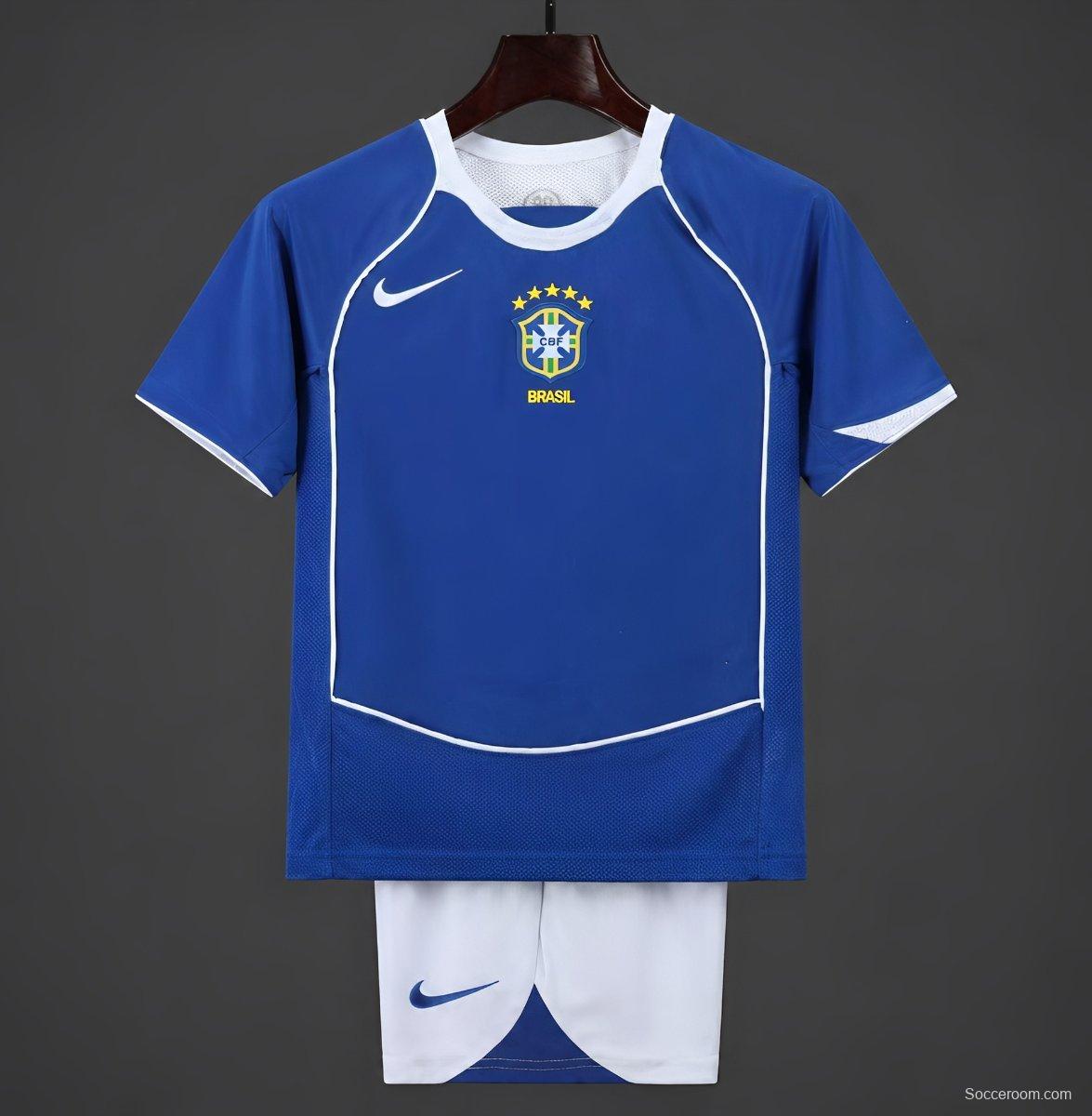 Retro 2004 Kids Brazil Away Jersey