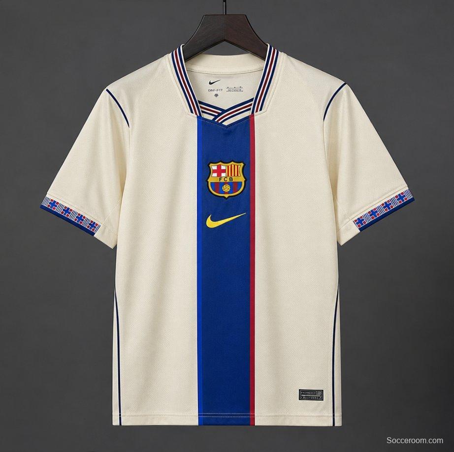 26/27 FC Barcelona Special Edition "Mashup" Away Jersey - Cream/Blue Stripe - As worn by Messi, Pedri, Yamal
